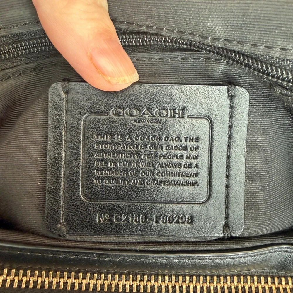 Coach Lexy Shoulder Bag Signature Coated Canvas Brown Black Monogram - Picture 10 of 12